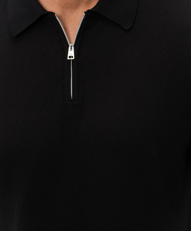 Cashmere&Whiskey Чорне поло з шовком M54251031 зображення 5