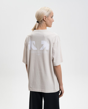 Off-White Бежевая футболка Half Arrow 2AA13FS26JER001