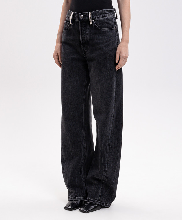 Alexander Wang Сірі джинси з кристалами 4DC4264909 зображення 3