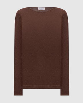 Brunello Cucinelli Коричневый джемпер с люрексом M41800008P