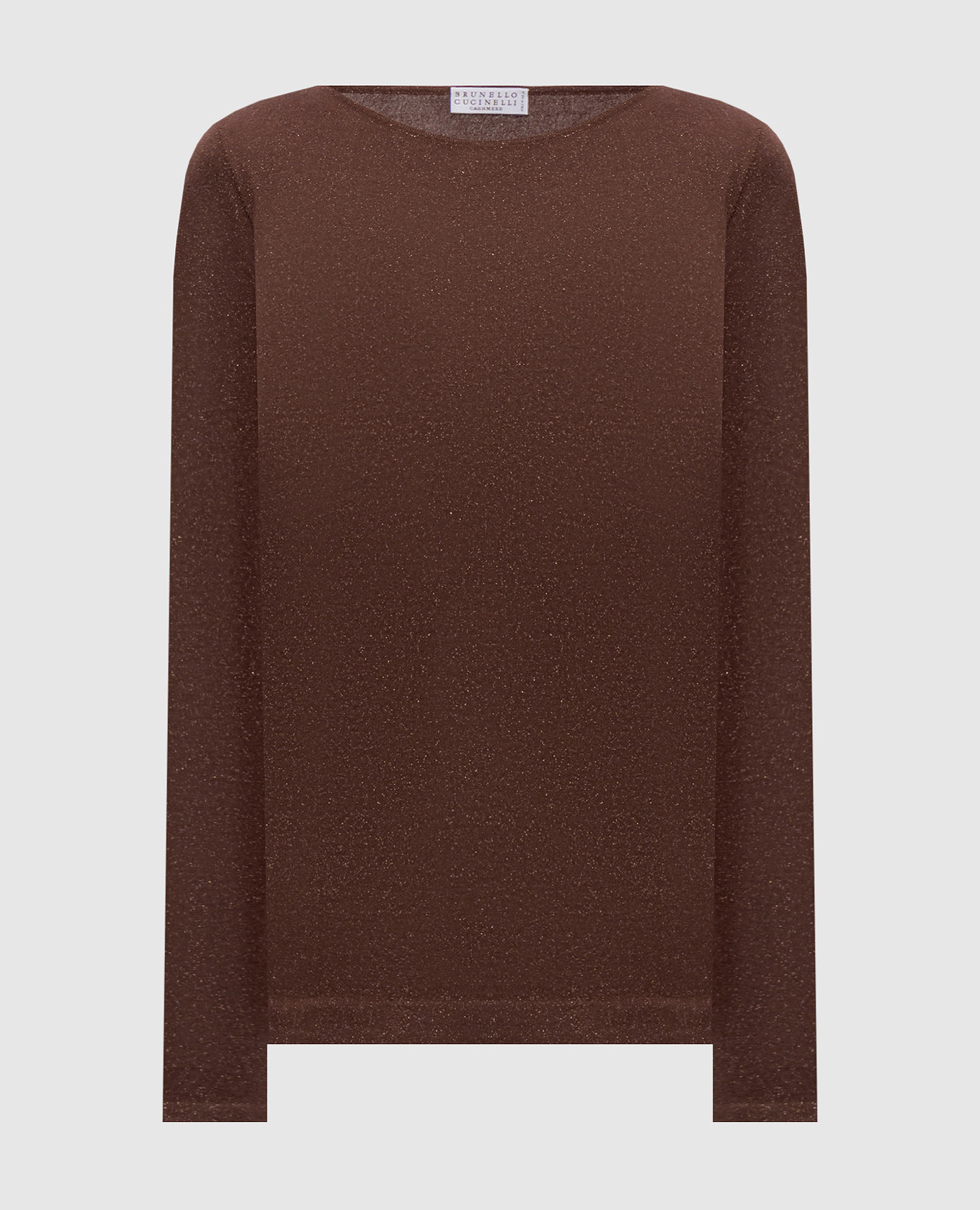 Коричневый джемпер с люрексом