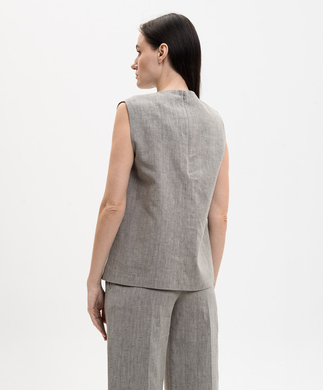 Loulou de Saison Серый топ DELLA с льном DELLA изображение 4