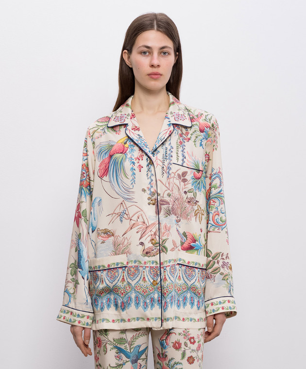 Etro Бежева блуза в піжамному стилі WRIA010099SPSI4 зображення 3