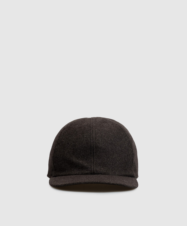 Doriani Cashmere Темно-коричневая кепка из шерсти 191T125T125