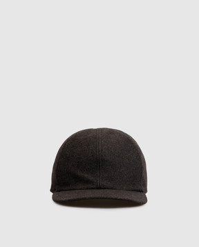 Doriani Cashmere Темно-коричневая кепка из шерсти 191T125T125