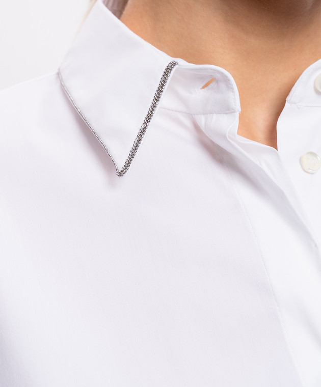Brunello Cucinelli Біла сорочка з ланцюжком MP091MA606 зображення 5