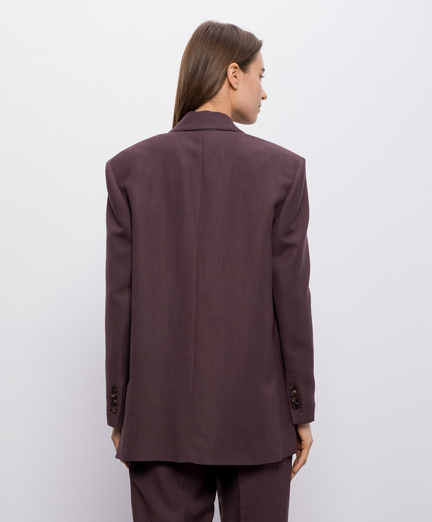 Brunello Cucinelli Фиолетовый жакет с льном MH1267291 изображение 4