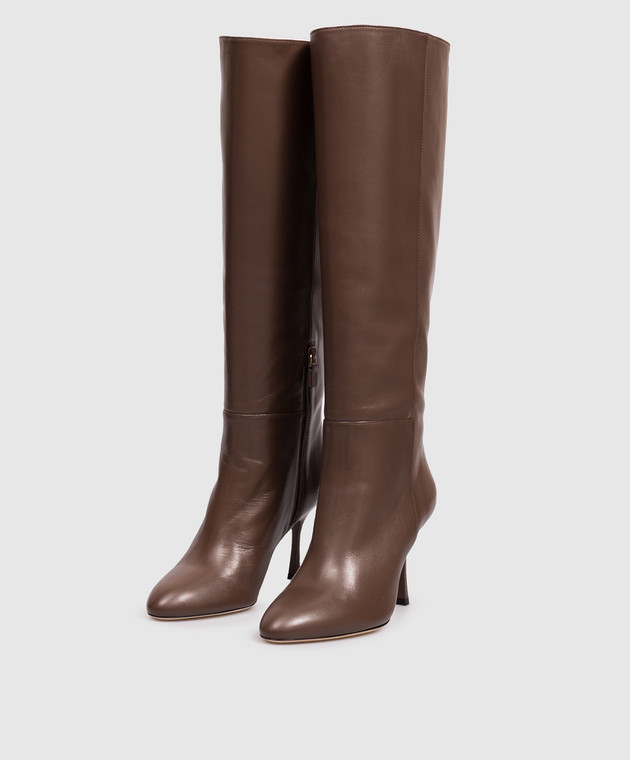 Stuart Weitzman Коричневые кожаные сапоги MADISON SO505 изображение 2