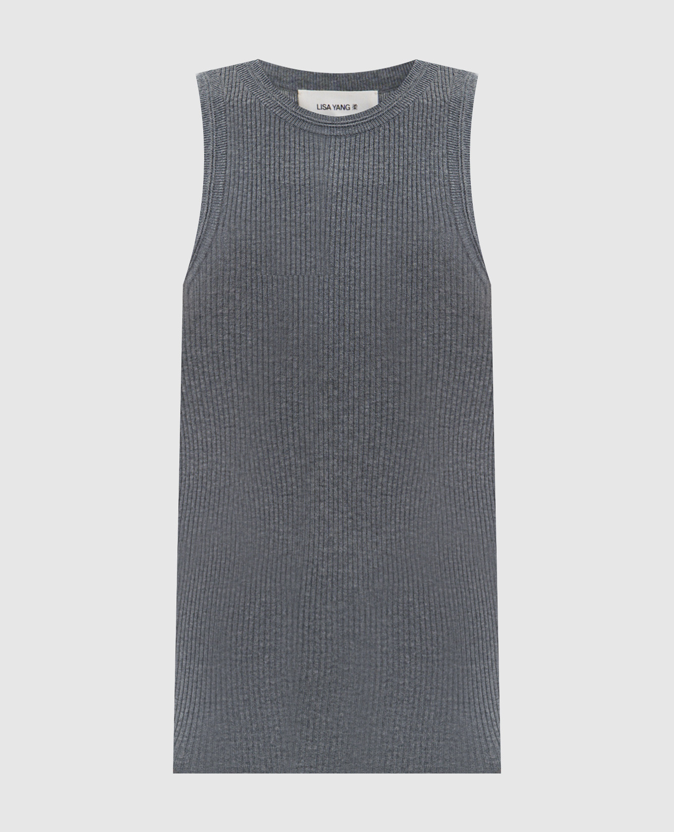 Серый топ Amya в рубчик с кашемиром