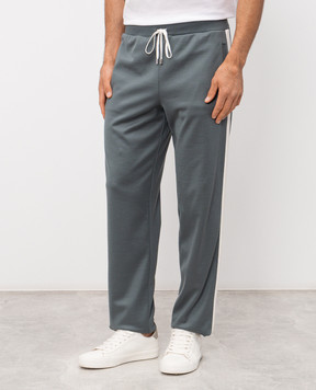 Stefano Ricci Зелені спортивні штани із шовком K818925P3DT26270