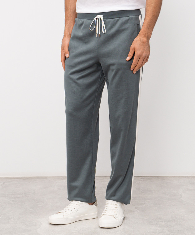 Stefano Ricci Зеленые спортивные брюки с шелком K818925P3DT26270 изображение 3