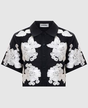 Simkhai Чорна укорочена сорочка Callie Soutache з льоном 1262287SW