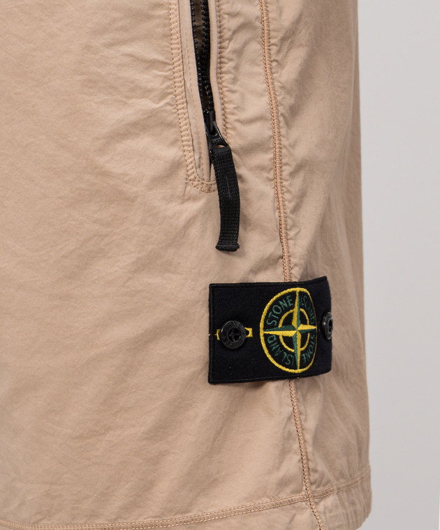 Stone Island Бежевые шорты с патчем логотипа L1S15L100017S0003 изображение 5