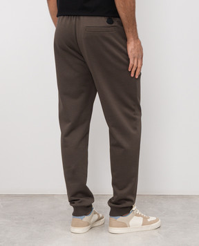 Moncler Коричневые джоггеры с фактурным логотипом L10918H0000289AZY