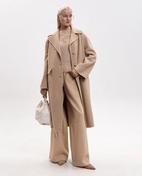 Ermanno Scervino Бежеві штани з вовни D492P362XQQ