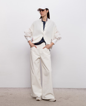 Brunello Cucinelli Білий кардиган з ефектом накладання шарів M19759406