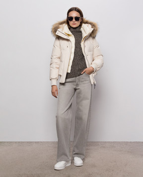 Mackage Бежева пухова куртка NEFI-F з хутром єнота NEFIF