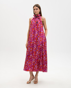 Max Mara Фіолетова сукня із шовку в принт MXMCARTONE