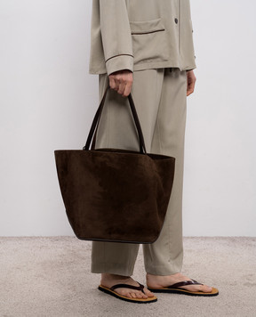 The Row Коричневая замшевая сумка-тоут Park W2103L665