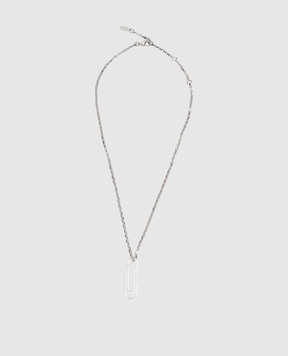 Off-White Сріблястий ланцюжок з підвіскою Paperclip OWOB146S26MET001