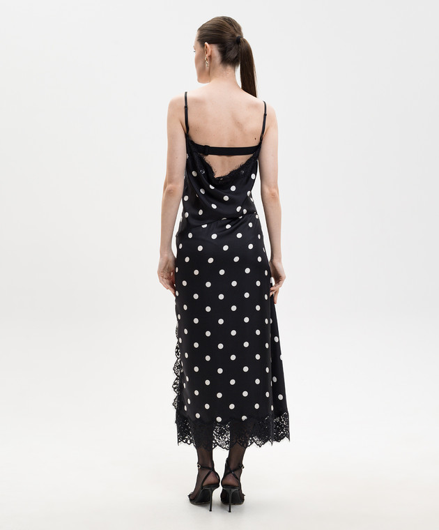 Max Mara Sportmax Черное платье CAPO из шелка в горох SPXCAPO изображение 4