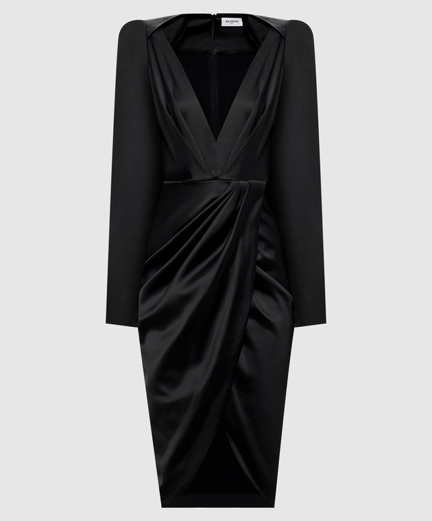Balmain Чорна сукня з акцентними плечима DR0000000140