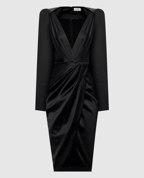 Balmain Черное платье с акцентными плечами DR0000000140