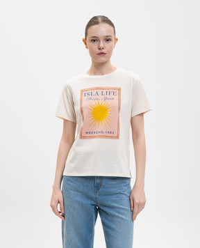 Max Mara Weekend Футболка кольору PANTERA айворі з принтом WKDPANTERA