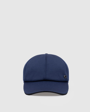 Stefano Ricci Синяя кепка из шерсти с логотипом MCV61TX08EMA0033