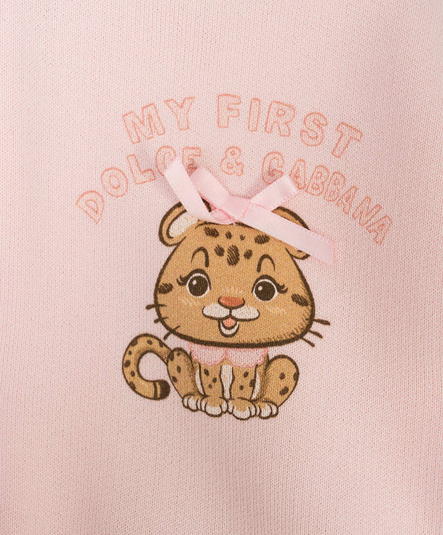 Dolce&Gabbana Дитяча рожева спортивна куртка з принтом логотипа L2JWCKG7PNM зображення 3