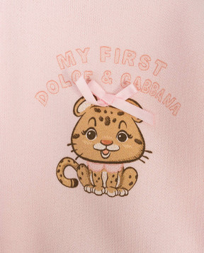 Dolce&Gabbana Детская розовая спортивная куртка с принтом логотипа L2JWCKG7PNM