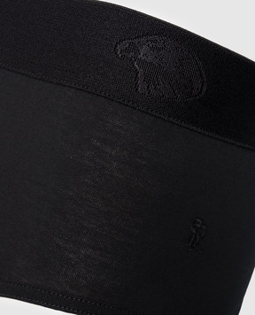 Stefano Ricci Чорні труси-сліпи з візерунком логотипа SLM2COTTON