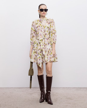 Christy Lynn Сукня Rianne з льону в акварельний принт CLD144BF55