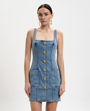 Balmain Блакитна джинсова сукня міні GF1R2531DG11