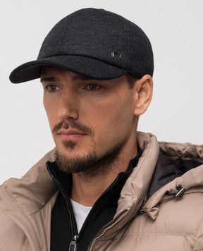 Stefano Ricci Чорна кепка з вовни MCV54TX34EW0036R