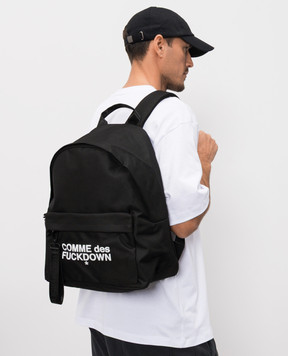 Comme des Fuckdown Чорний рюкзак з контрастним принтом логотипа FAS6CFACX00271