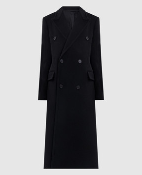 Fendi Черное двубортное пальто FF6204B1HM