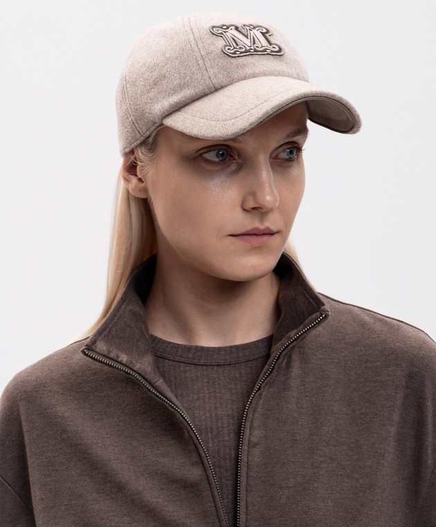 Max Mara Бежева кепка ORDINE з кашеміру MXAORDINE зображення 2