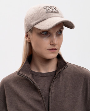 Max Mara Бежевая кепка ORDINE из кашемира MXAORDINE