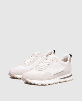 Pini Parma Білі шкіряні кросівки з тисненням емблеми RUNNERSTONE