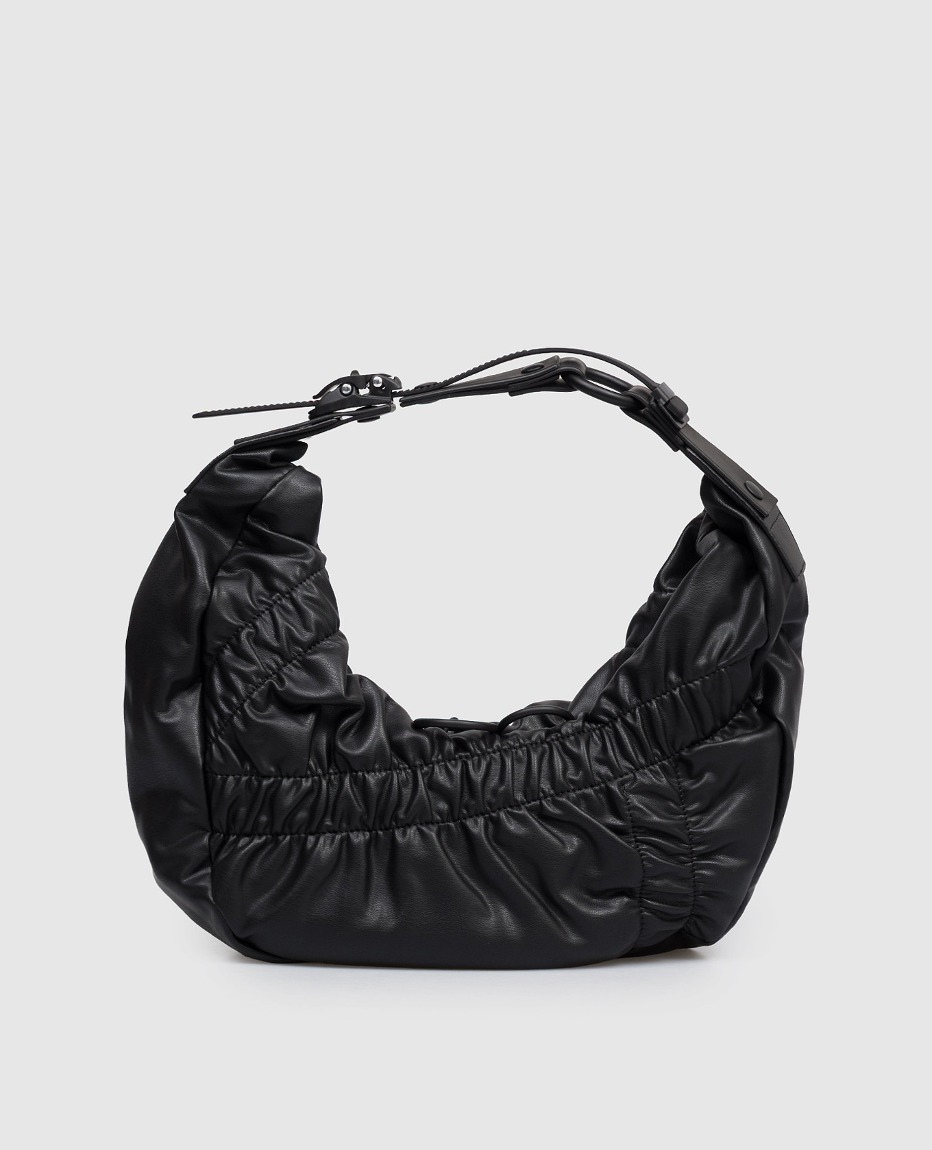 

Черная сумка-хобо HM2 с драпировкой, Черный, Сумки на плечо