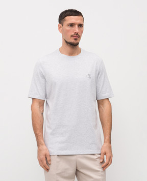 Brunello Cucinelli Футболка серого цвета с эмблемой M0B138440