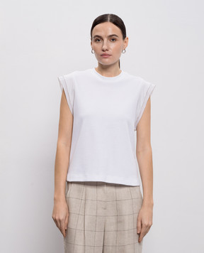 Peserico Білий топ з ланцюжком A06236J05635A