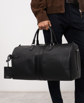 Serapian Черная кожаная дорожная сумка Stepan SRSTSMTR739850ACG2