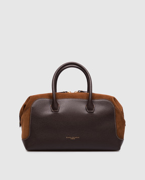 Gianni Chiarini Коричнева шкіряна сумка-боулер Gemma BS12241COMMGRNCM