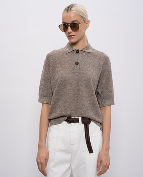 Brunello Cucinelli Золотистые солнцезащитные очки-авиаторы Intarsia Rays MOCPATTS11