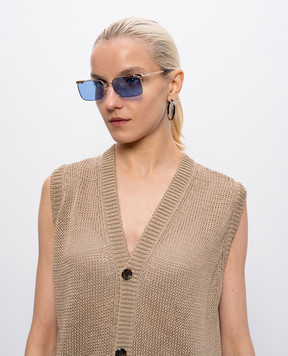 Off-White Золотисті сонцезахисні окуляри з логотипом OW2031764559