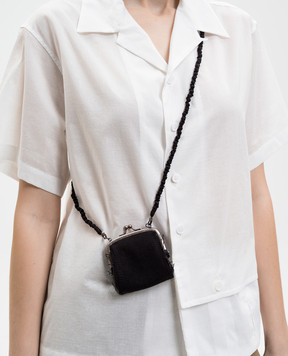 Y`S Yamamoto Чорна комбінована міні-сумка YKA12711