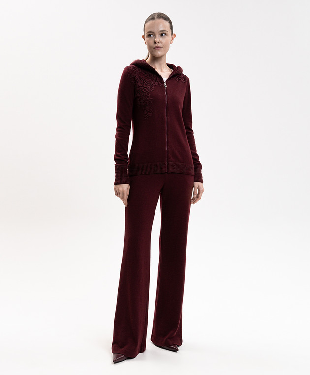 Ermanno Scervino Life Бордовий кардиган з вовною та кашеміром D494M706XJO зображення 2