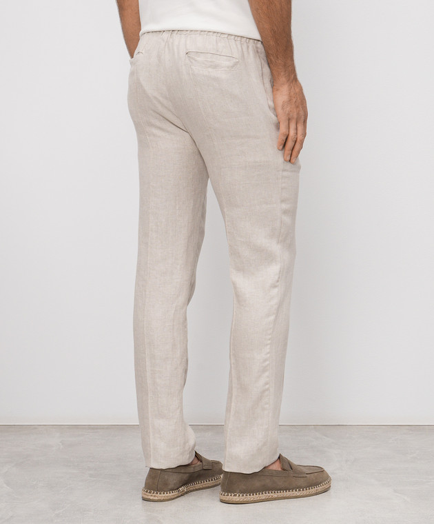 Doriani Cashmere Бежеві штани з льону P207269NP26950210 зображення 4